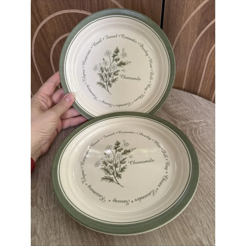 Corelle Thymeless Herbs Collection  Set of 3 Chamomile Salad Plates 8 1/2